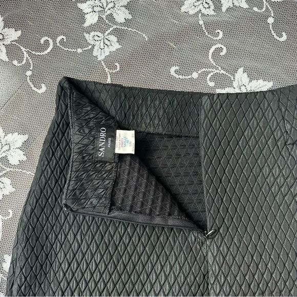Vintage Sandro Paris Black Quilted Mini Skirt - Picture 6 of 14